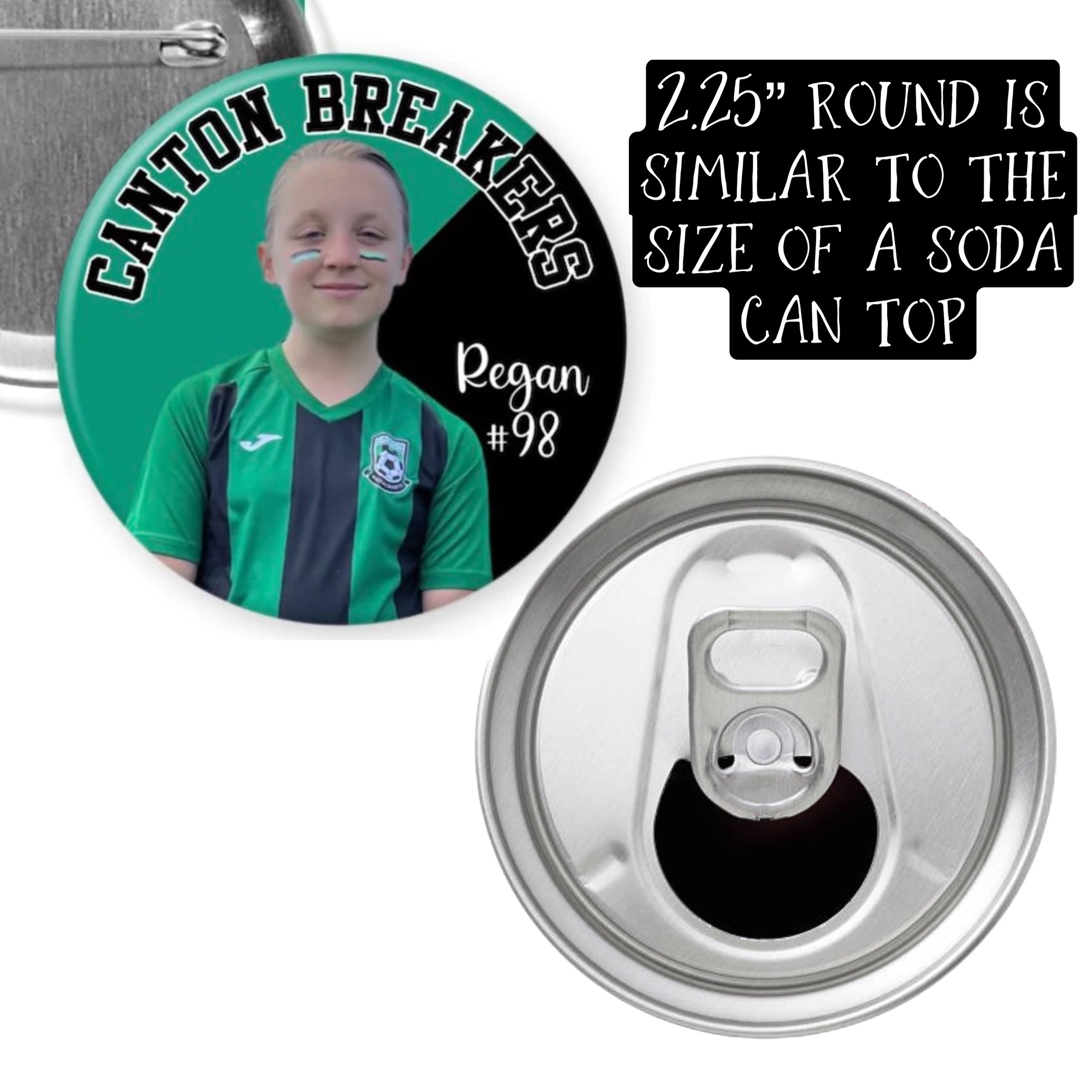 Personalized Photo Sports Team Pinback Buttons - 2.25” or 3”