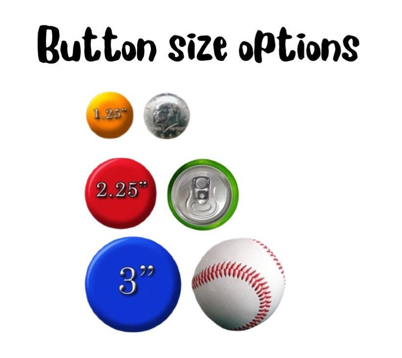 Blank Pinback Button for DIY projects - 1.25", 2.25" or 3"