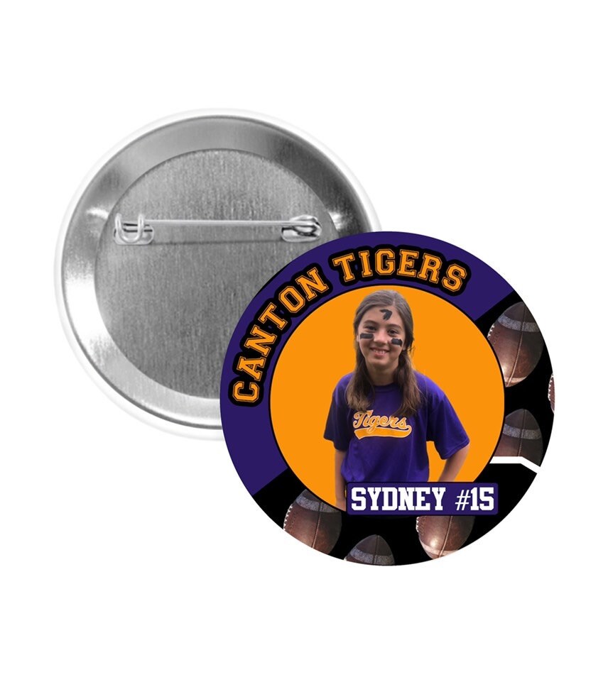 Personalized Sports Photo Pinback Buttons - 2.25” or 3”