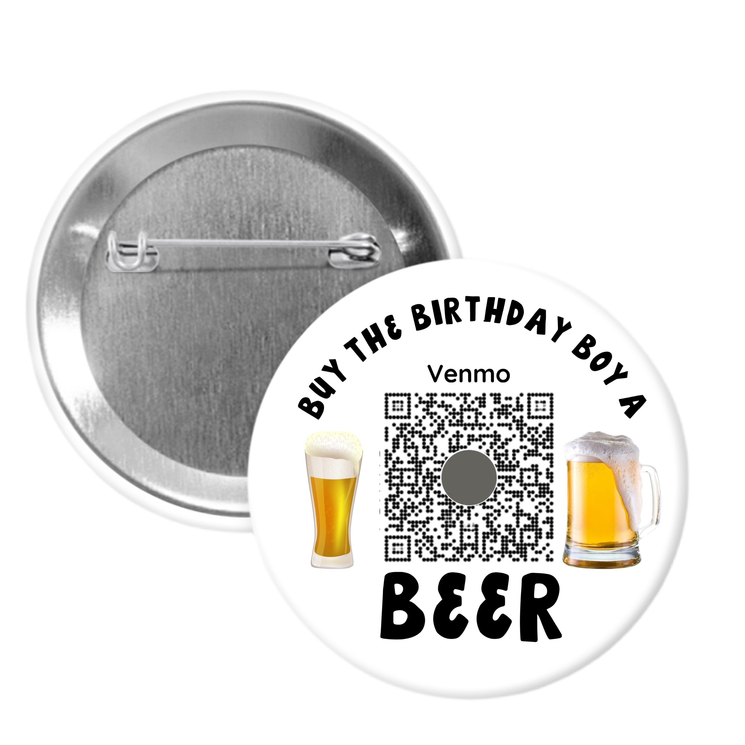 Birthday Drink Pinback Buttons - 2.25” or 3”