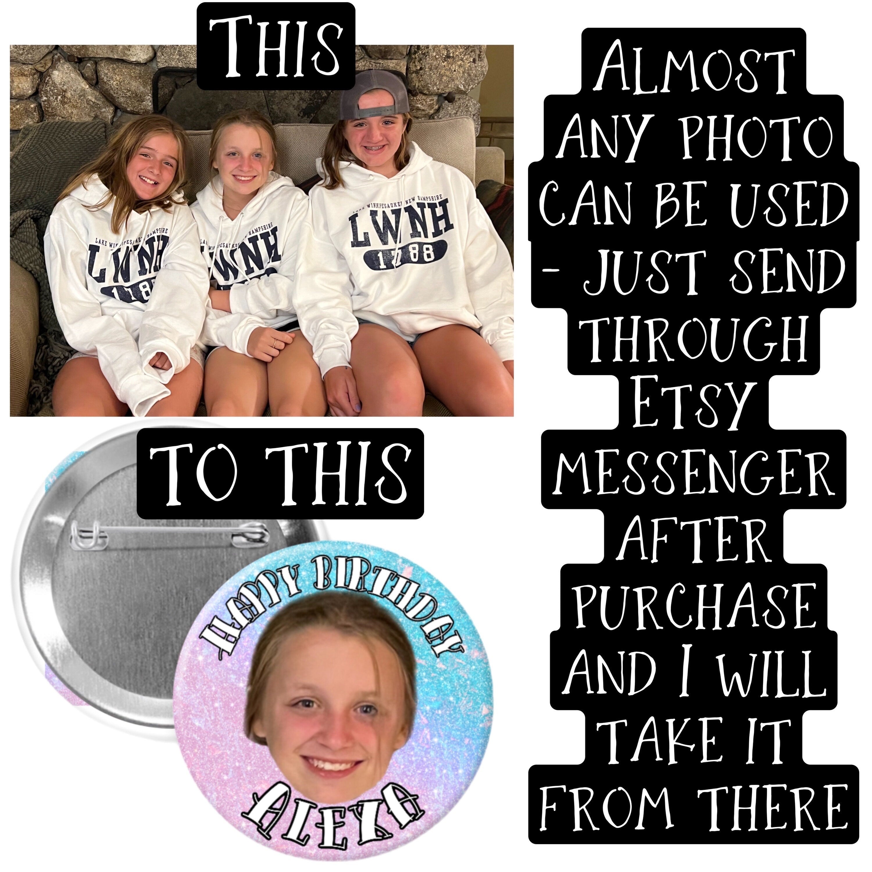 Floating head Pinback button - 2.25” or 3”