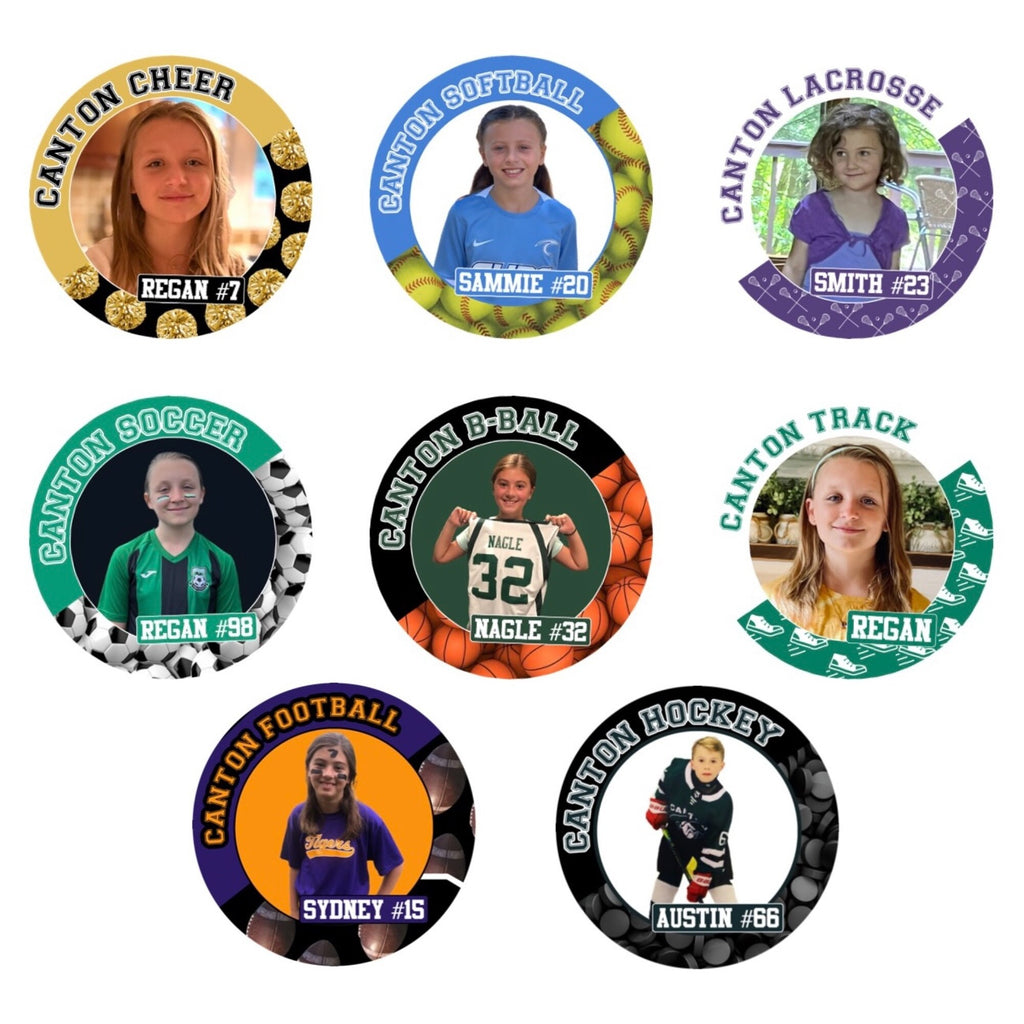 Personalized Sports Photo Pinback Buttons - 2.25” or 3”