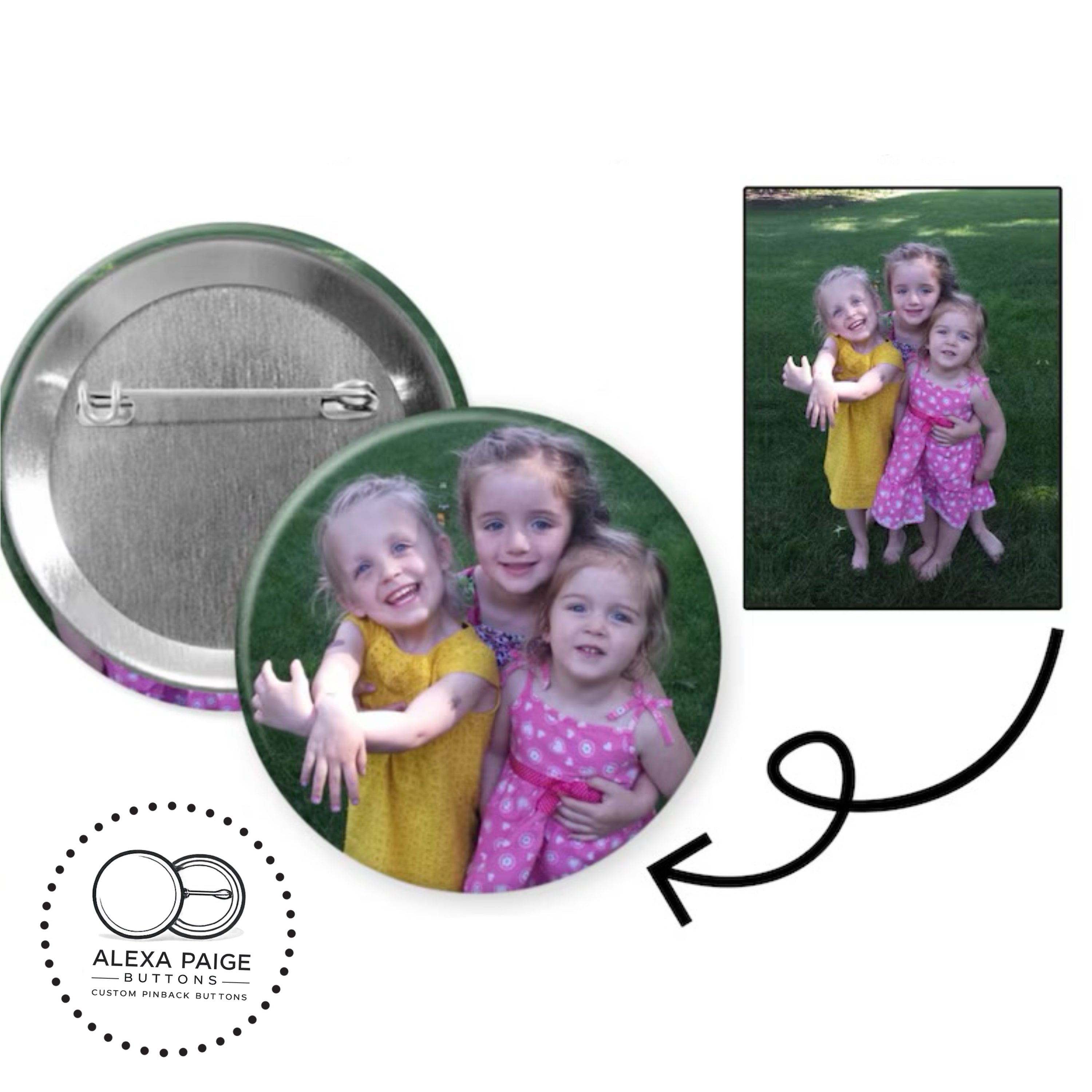 Customized Pinback Buttons - 1.25” 2.25” or 3”