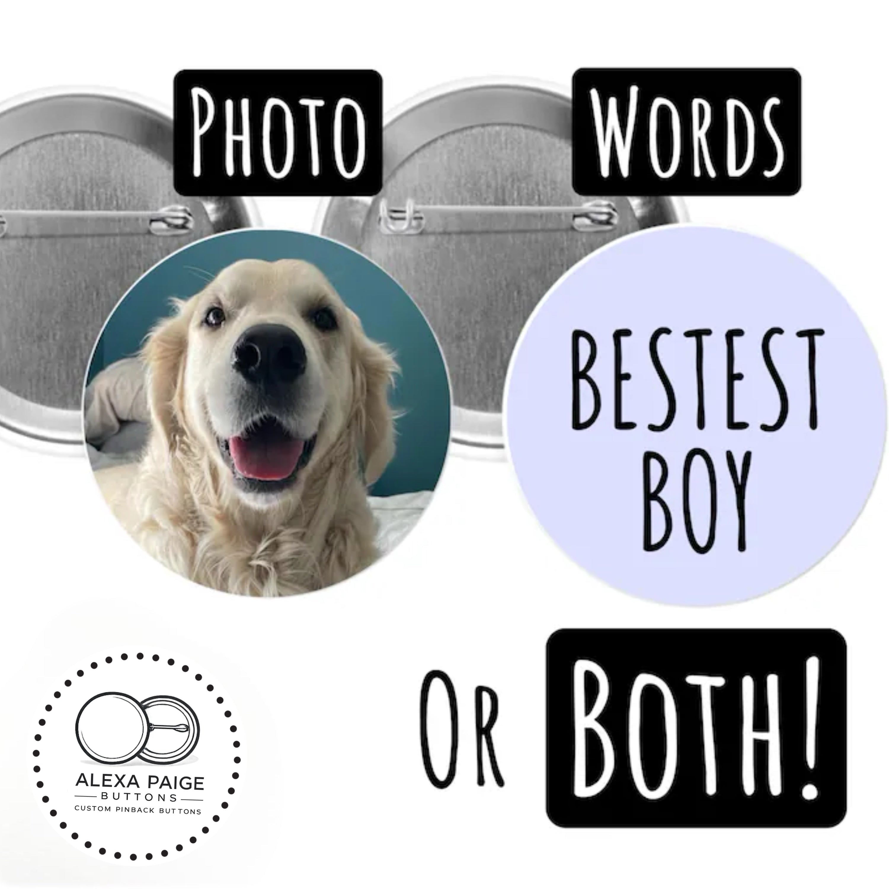Custom Pinback Button - include words or images or both - 1.25”, 2.25” or 3”