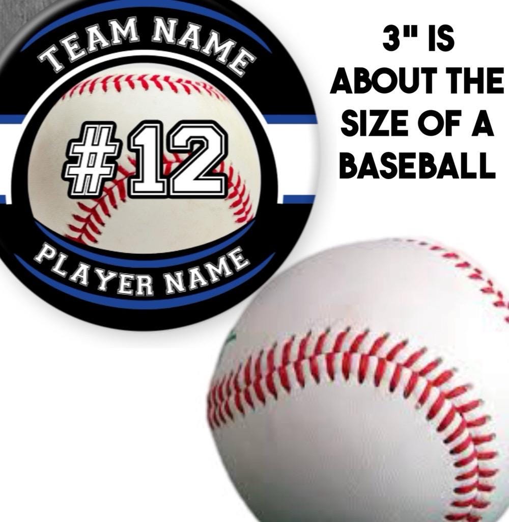 Sports Pinback Buttons with Player Name and Number - 2.25” or 3”