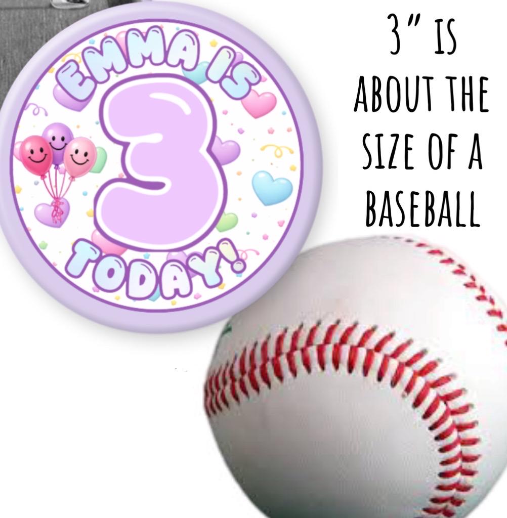 Birthday Pinback Buttons - 2.25” or 3”