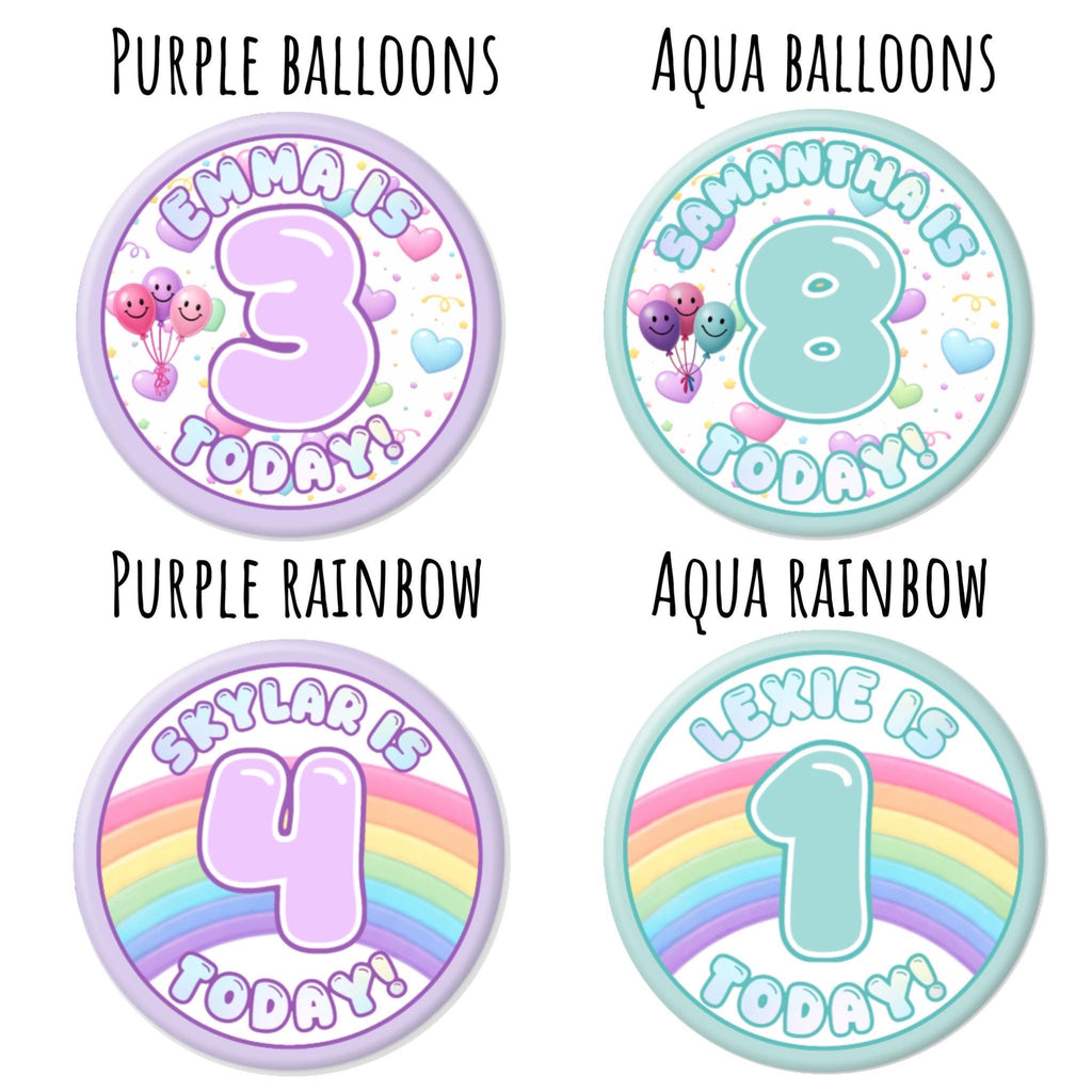 Birthday Pinback Buttons - 2.25” or 3”