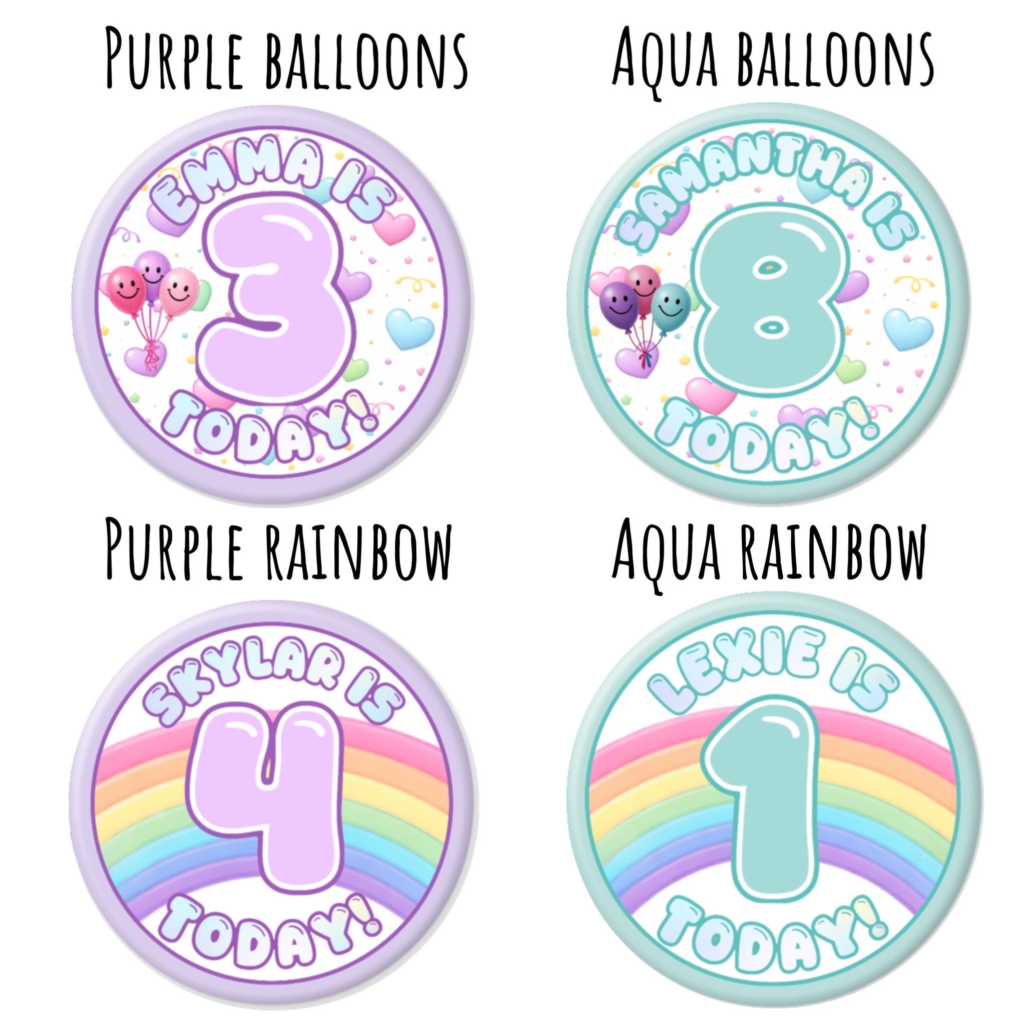 Birthday Pinback Buttons - 2.25” or 3”