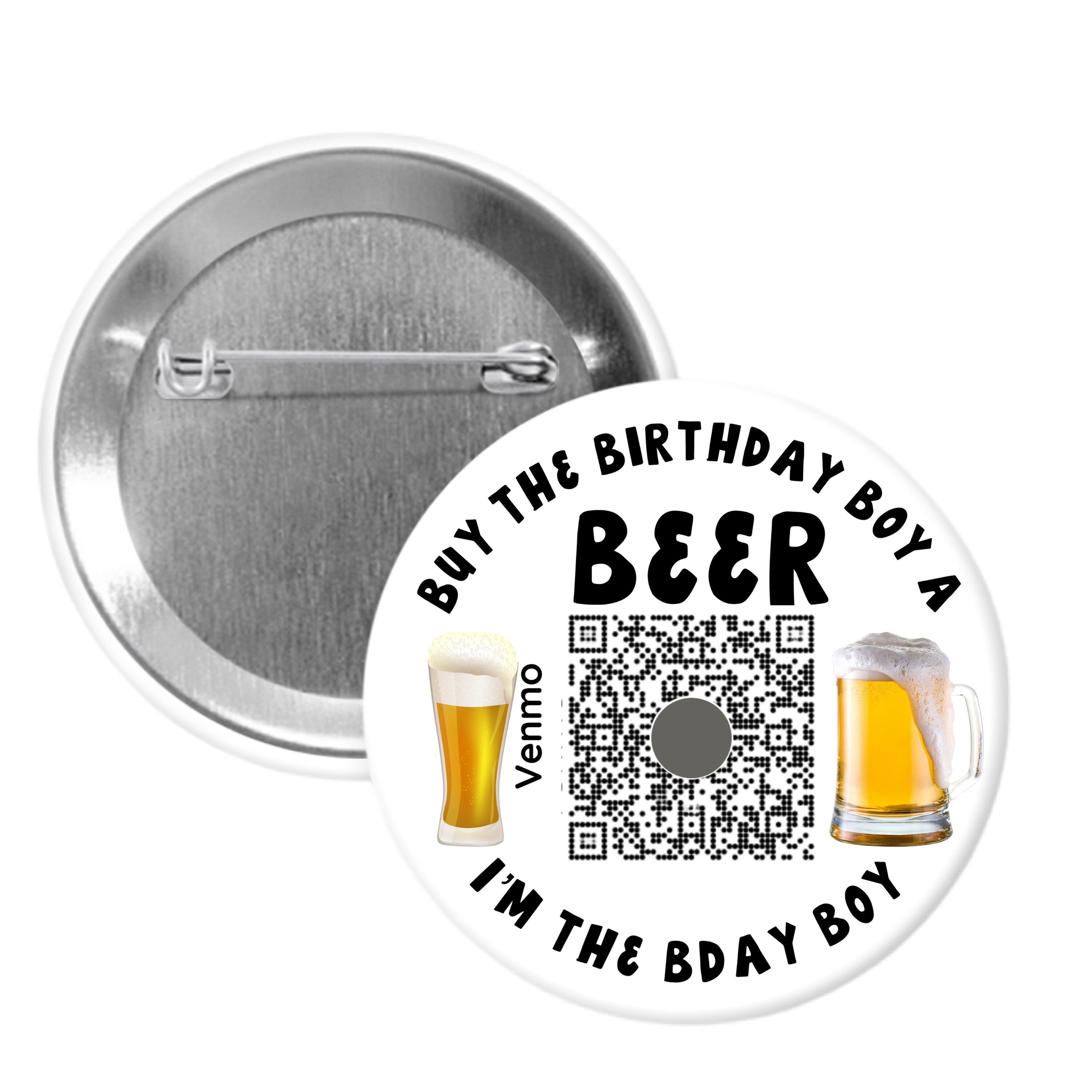 Birthday Drink Pinback Buttons - 2.25” or 3”
