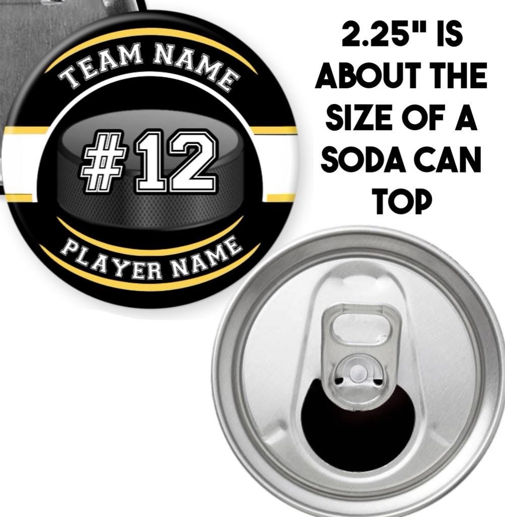 Sports Pinback Buttons with Player Name and Number - 2.25” or 3”