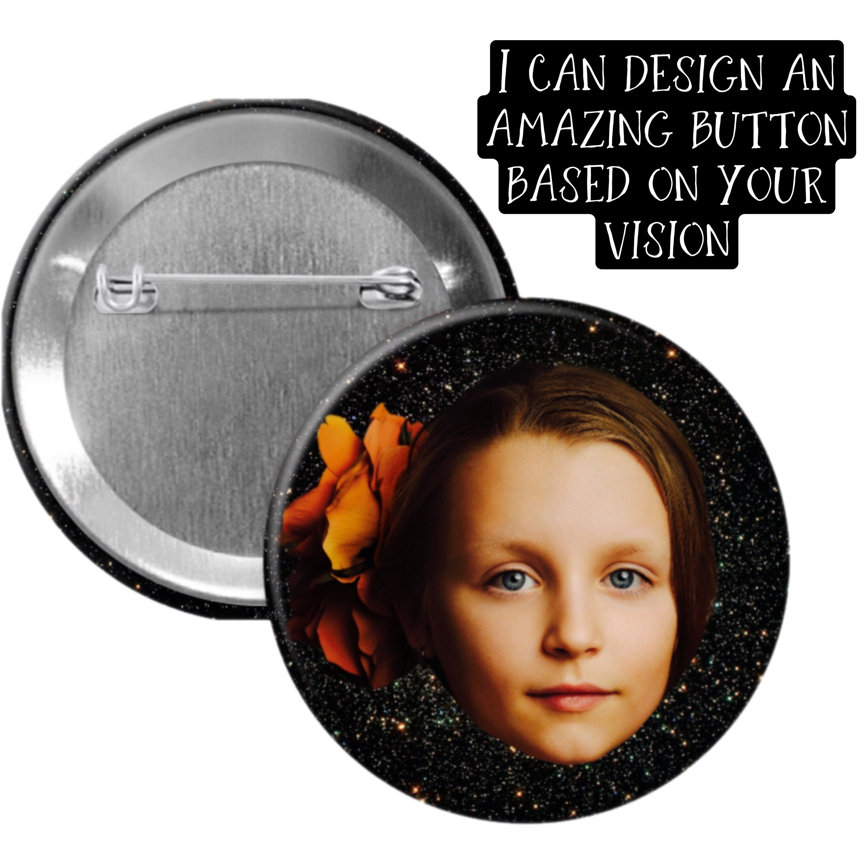 Floating head Pinback button - 2.25” or 3”